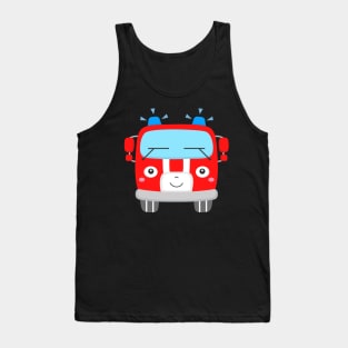 Cute Kids Fire Truck Tank Top